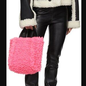 NWT Stand Studio Lucille fluffy shearling pink bag in Blossom